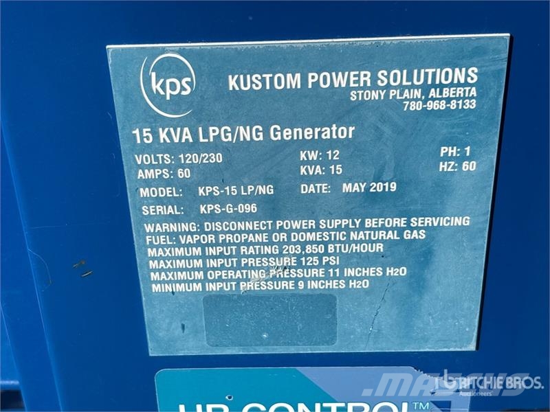 Kustom Power Solutions KPS-15 LP/NG 12 kW Skid-Mou Dízel áramfejlesztők
