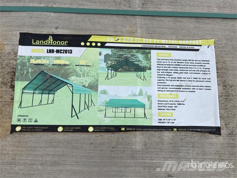 Landhonor LHR-MC2013 20 ft x 20 ft Carport Steel frame buildings