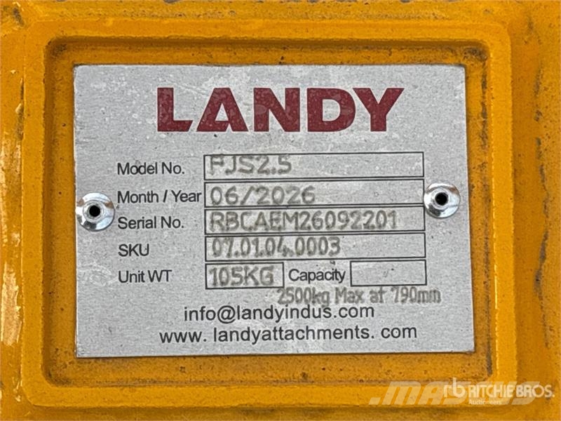 Landy FJS2.5 Forklift Material Handling Arm (Unused) مكونات أخرى