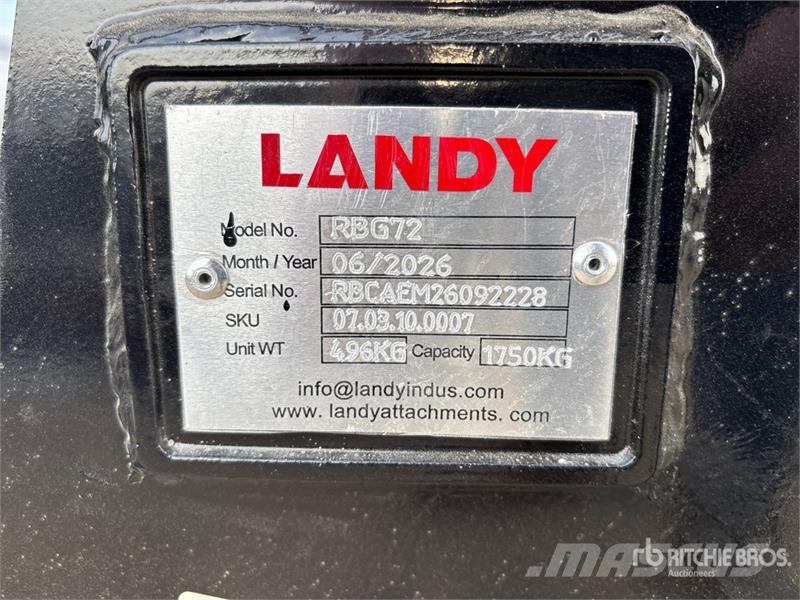 Landy RBG72 72 in Rock Skid Steer Grapple Bucket (Unused Grapples