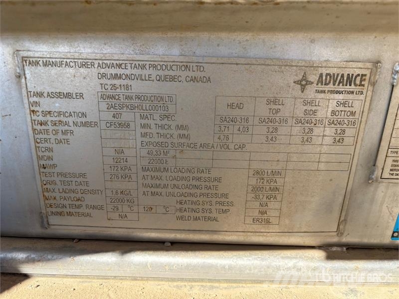 Lazer 150F 22000 L Tri/A Tanker Trailer Rimorchi cisterna