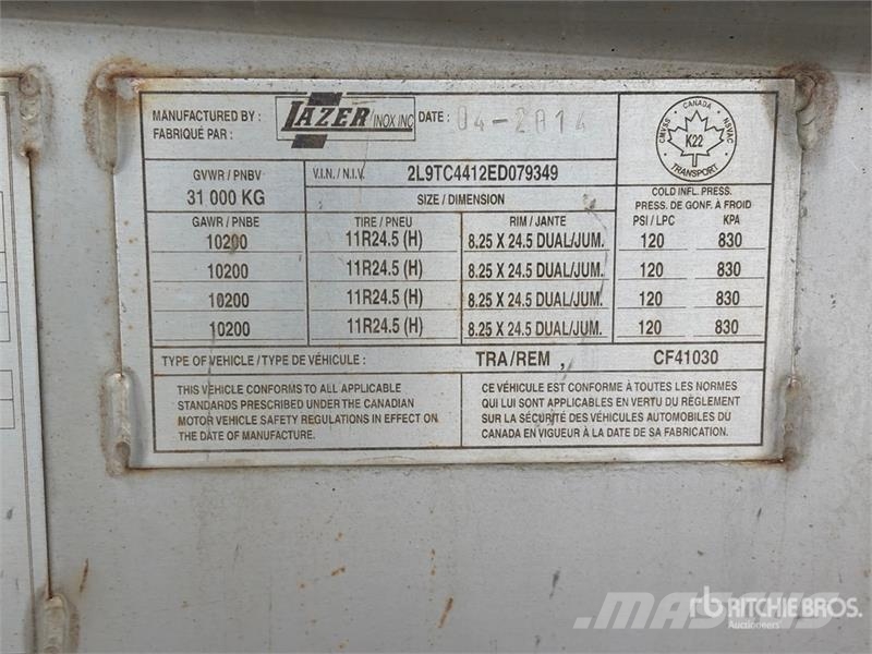 Lazer Inox 30000 L Quad/A Tanker Trailer Tartályos pótkocsik