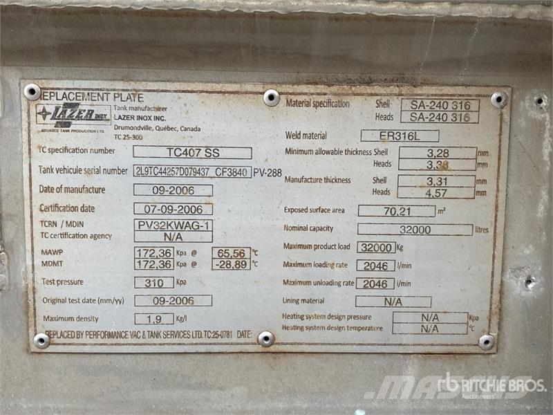  Lazer Inox 32000 L Quad/A Tanker Trailer مقطورات ذات صهاريج