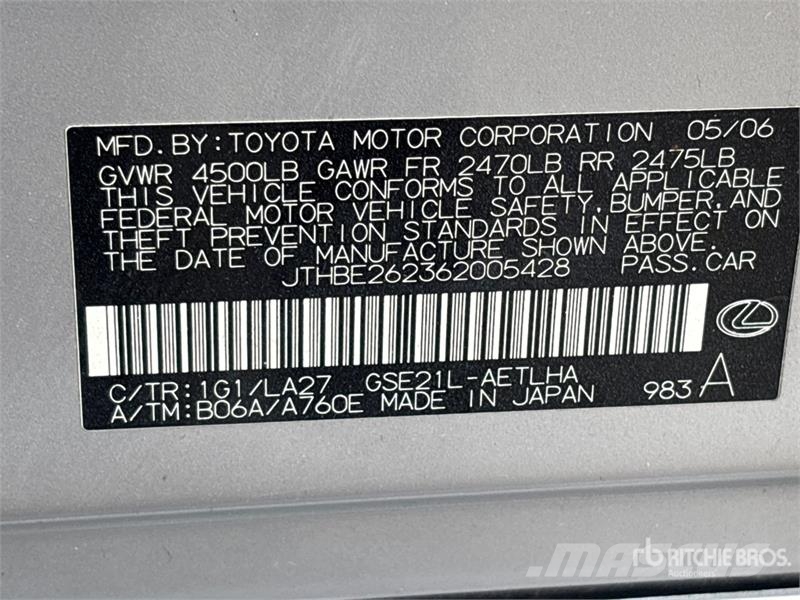 Lexus IS 350 Automobile Auto's