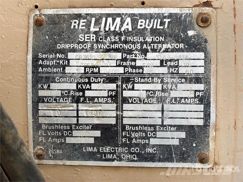 Lima 580 210 kW Skid-Mounted Generator Set ディーゼル発電機