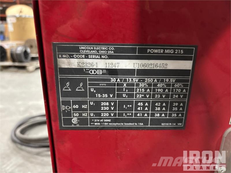 Lincoln Power Mig 215 Mobile MIG Electric Welder Заваряващи машини
