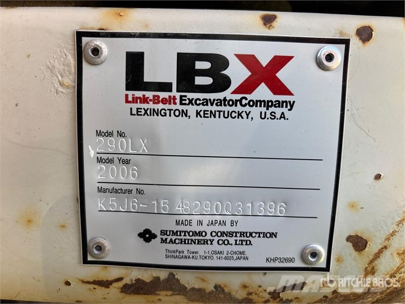 Link-Belt 290LX Tracked Excavator Excavadoras sobre orugas
