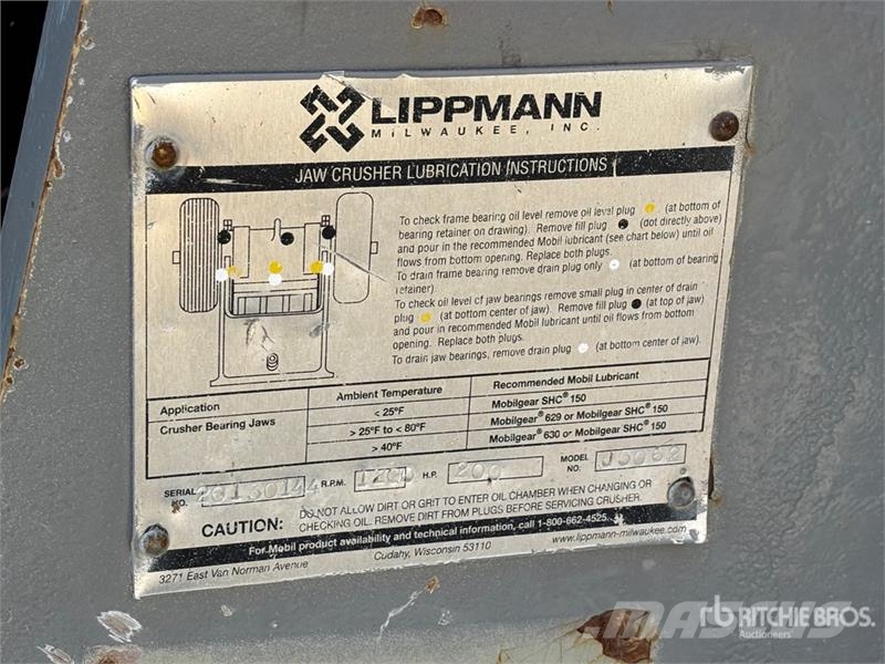 Lippmann J3062 Portable Jaw Crushing Plant Produktionsanlæg til grusgrav m.m.