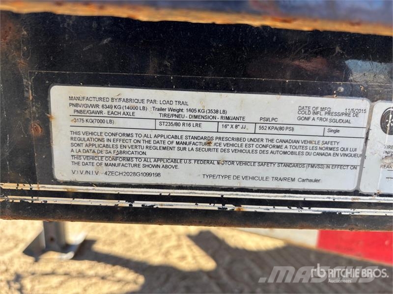 Load Trail 20 ft T/A Equipment Trailer مقطورات مركبات نقل