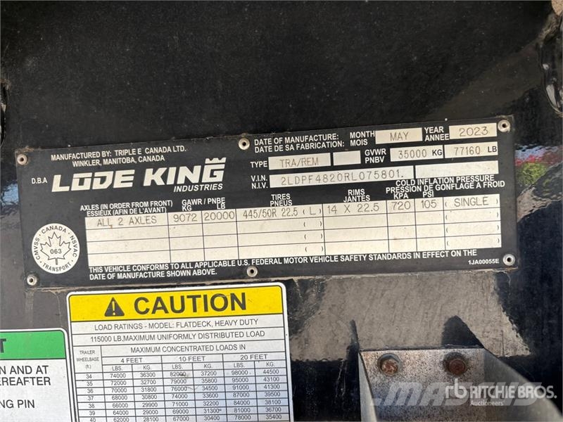 Lode King 48 ft T/A Spread Axle Flatbed Trailer Rimorchi con sponde ribaltabili