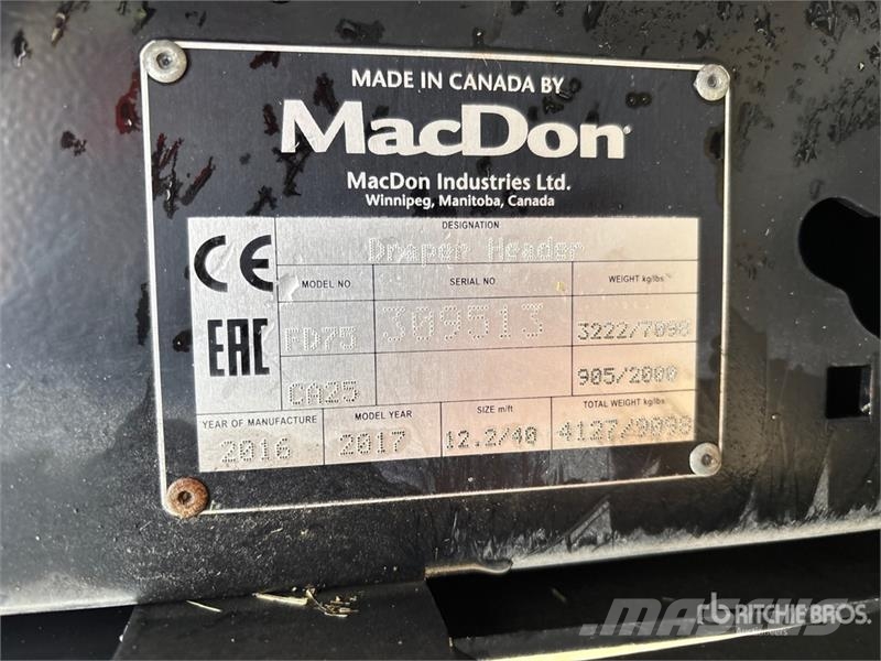 MacDon FD75 رؤوس الحصادات الدراسات