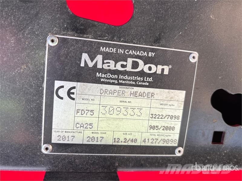 MacDon FD75 Głowice ścinkowe