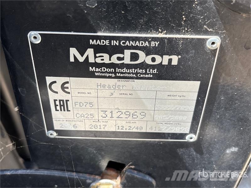 MacDon FD75-D رؤوس الحصادات الدراسات