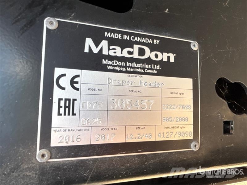 MacDon FD75-D رؤوس الحصادات الدراسات