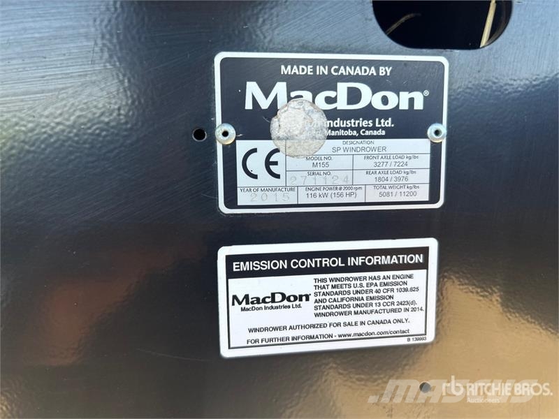 MacDon M155 محشات