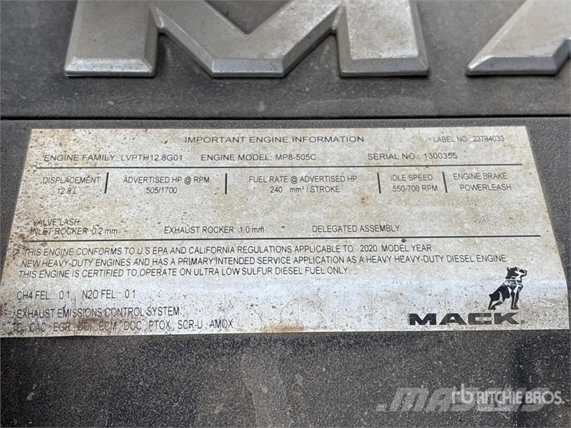 Mack Anthem 6x4 T/A Sleeper Truck Tractor Naudoti vilkikai