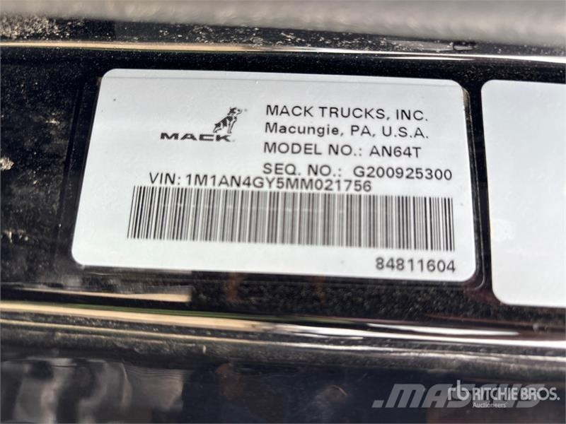 Mack Anthem 6x4 T/A Sleeper Truck Tractor Naudoti vilkikai