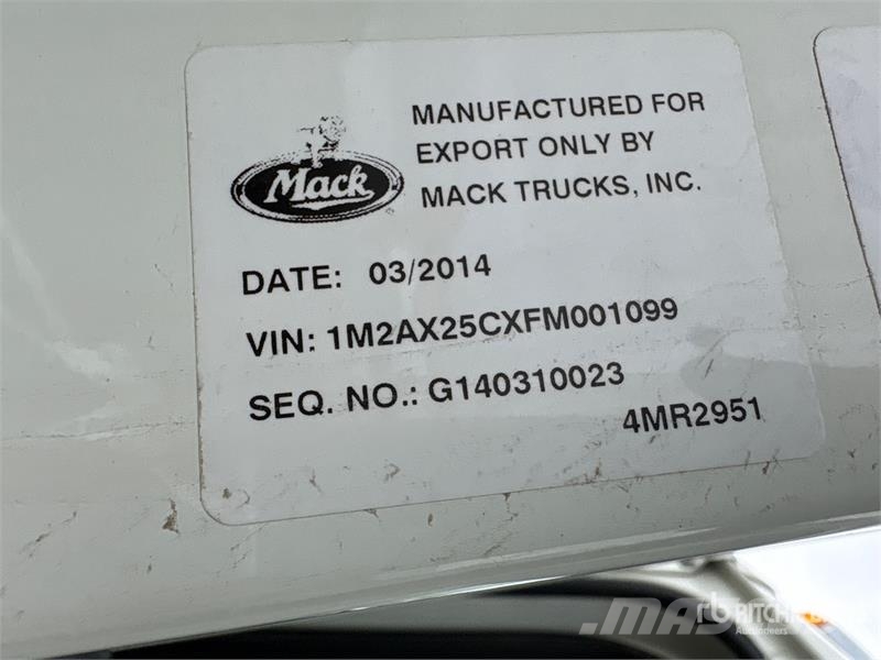 Mack GU814 8x6 Cab and Chassis Kabinos ir salonai
