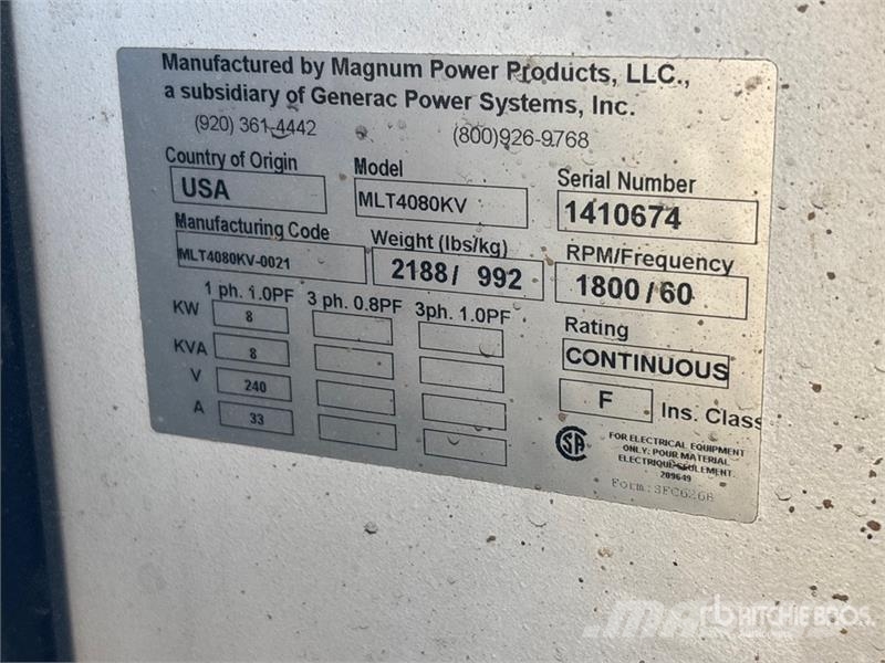 Magnum MLT4080KV 8 kW Light Tower (Inoperable) Lichtmasten