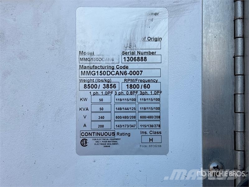 Magnum MMG150DCAN6 119 kW Mobile Generator Set ディーゼル発電機