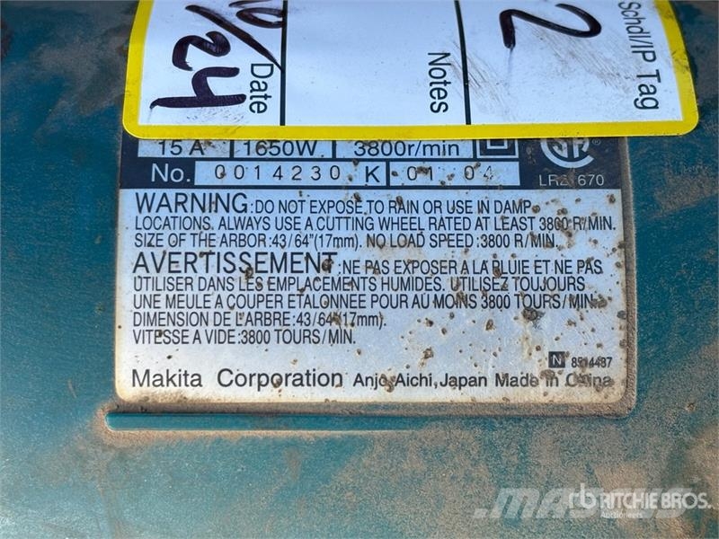 Makita 14 in Chop Saw Andre komponenter