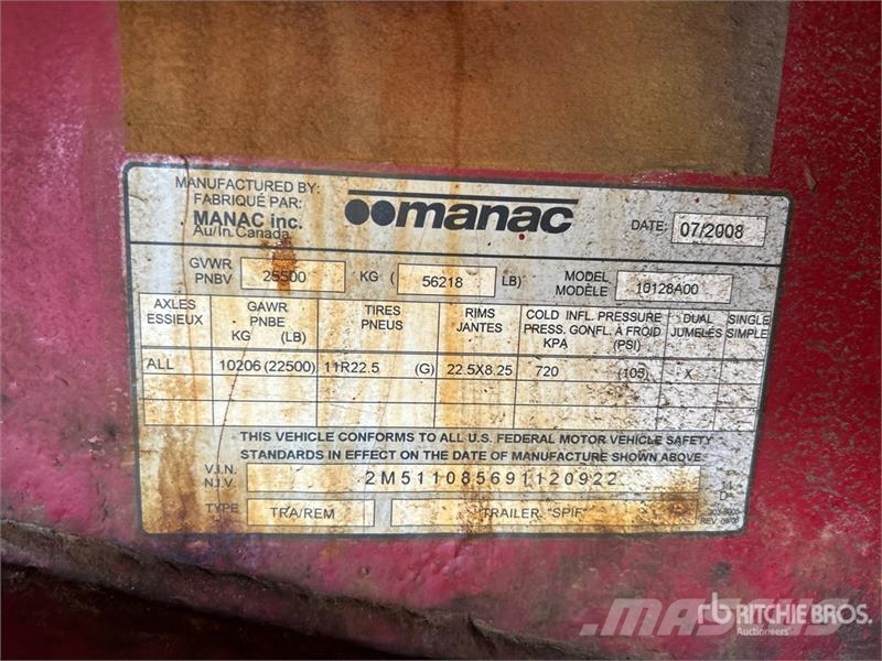 Manac 10128A00 28 ft S/A Flatbed Trailer Madelhaagised