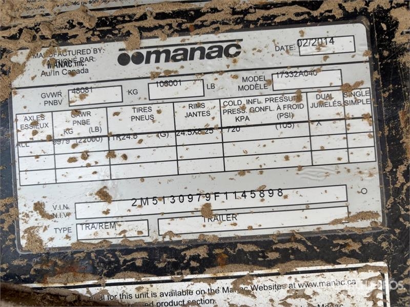 Manac 32 ft Super B-Train Lead Flatbed Trailer Madelhaagised