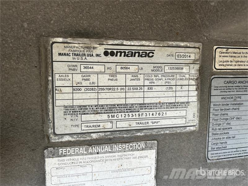 Manac 53 ft T/A Step Deck Trailer Niski utovarivači