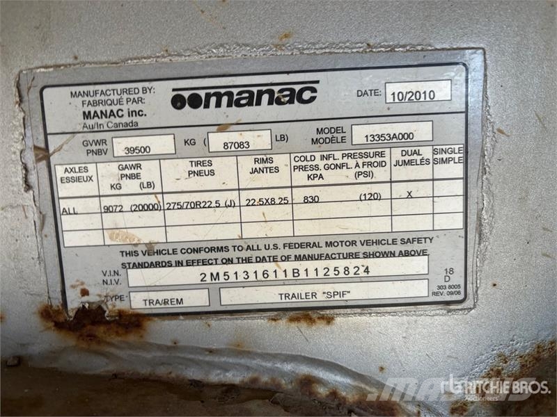 Manac 53 ft Tri/A Step Deck Trailer Mažų aukščių krautuvai
