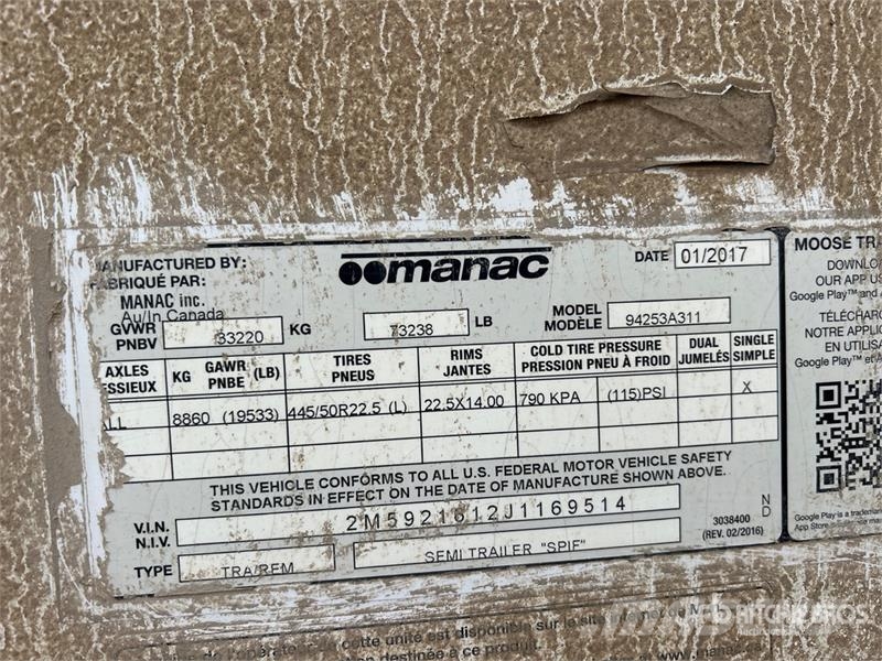 Manac 53 ft x 102 in T/A Van Trailer Prikolice sa sandukom