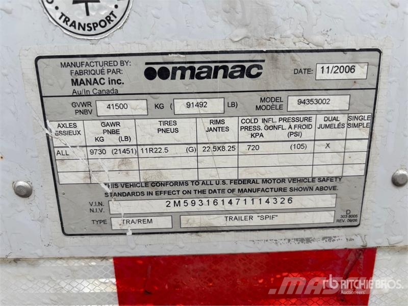 Manac 53 ft x 102 in Tri/A Van Trailer Prikolice sa sandukom