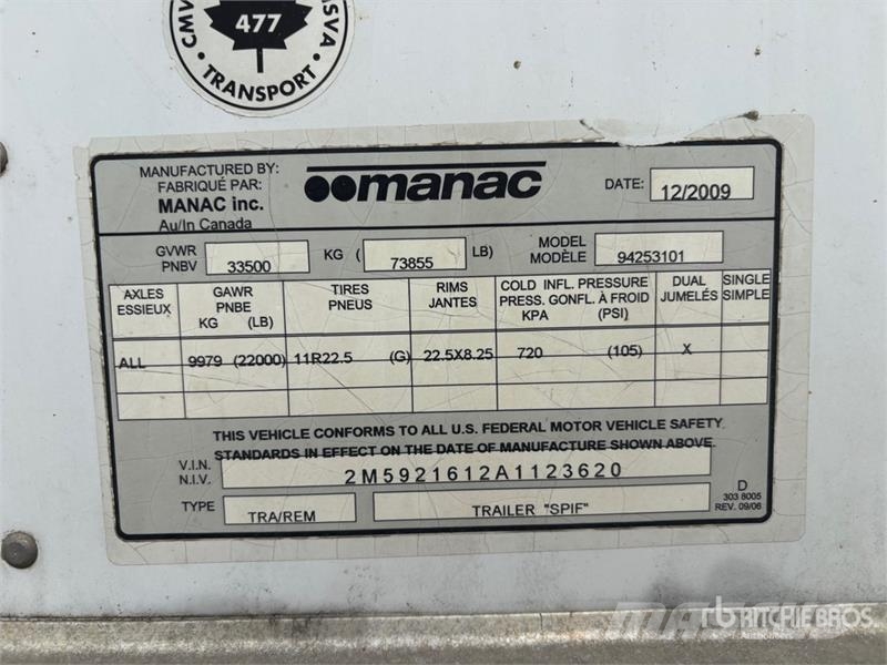 Manac 53 ft x 102 in T/A Heated Van Trailer Furgoonhaagised