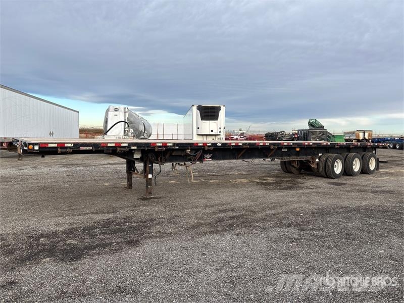 Manac Tri/A 53 ft - 90 ft Extendable Flatbed Trailer Platformas/izkraušana no sāniem