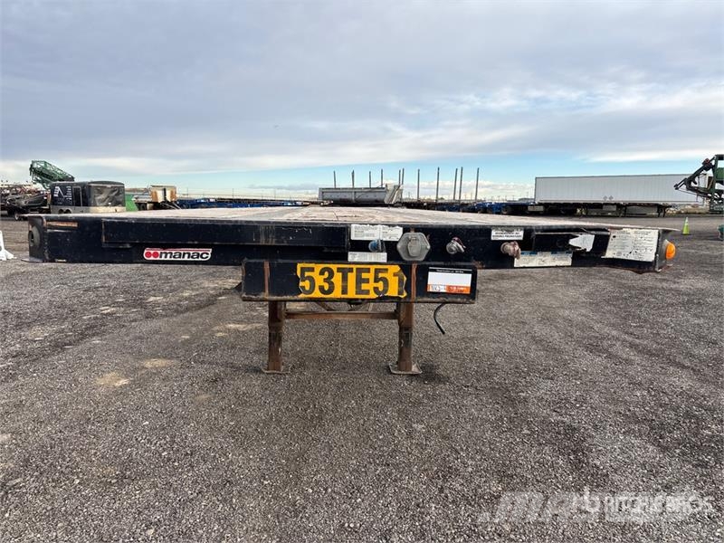 Manac Tri/A 53 ft - 90 ft Extendable Flatbed Trailer Platformas/izkraušana no sāniem