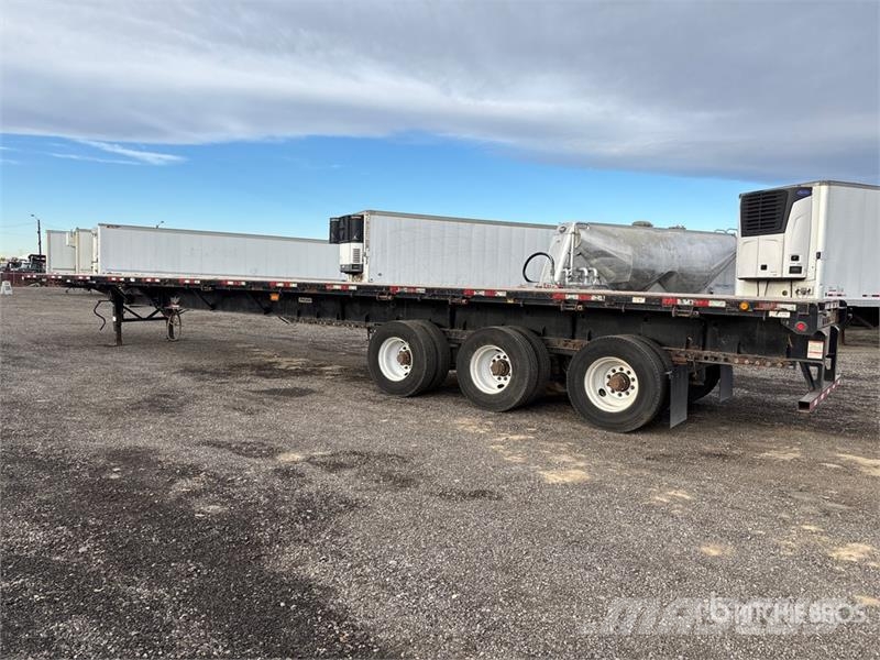 Manac Tri/A 53 ft - 90 ft Extendable Flatbed Trailer Platformas/izkraušana no sāniem