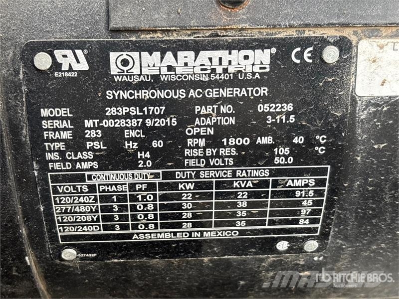 Marathon 283PSL1707 30 kW Skid-Mounted Generator Set (Inope Dieselgeneratorer