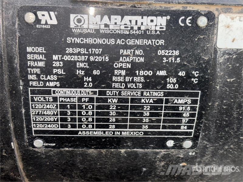 Marathon 283PSL1707 30 kW Skid-Mounted Generator Set (Inope Dieselgeneratorer