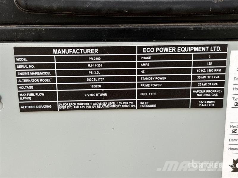 Marathon 283PSL1707 30 kW Skid-Mounted Generator Set (Inope Dieselgeneratorer