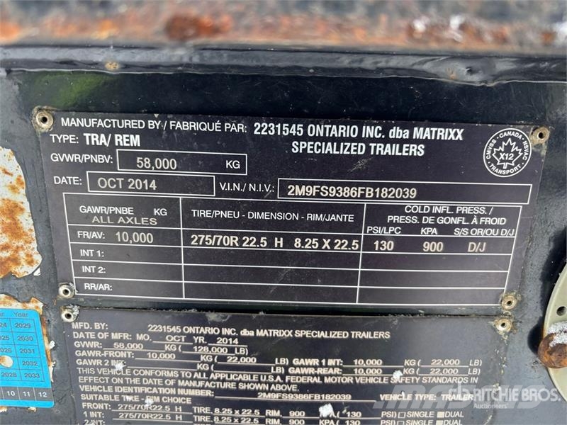 Matrixx 50 ton 56 ft Tri/A Folding Neck Trailer Низькорамні причепи
