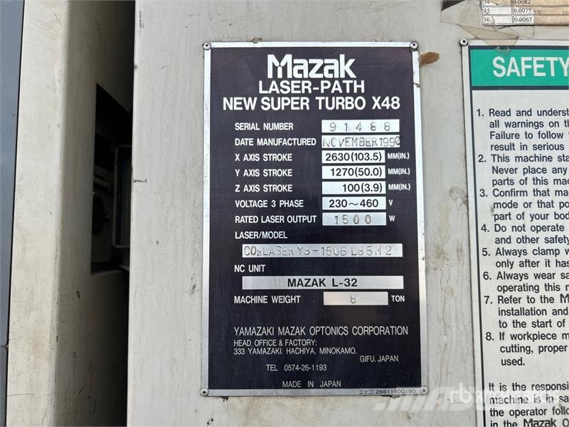 Mazak New Super Turbo X48 Laser Path Ostale komponente za građevinarstvo