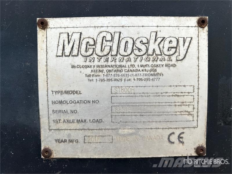 McCloskey ST800H 36 in x 80 ft Portable Stacking Conveyor Otros