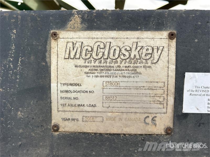 McCloskey ST800H 36 in x 80 ft Portable Stacking Conveyor Costruzioni - Altro