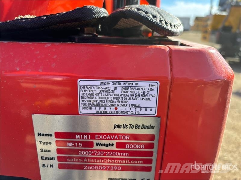 ME15 Mini Excavator (Unused) Mini excavators < 7t