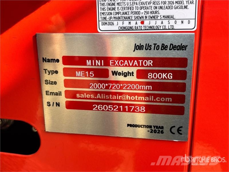  ME15 Mini Excavator (Unused) Miniexcavadoras