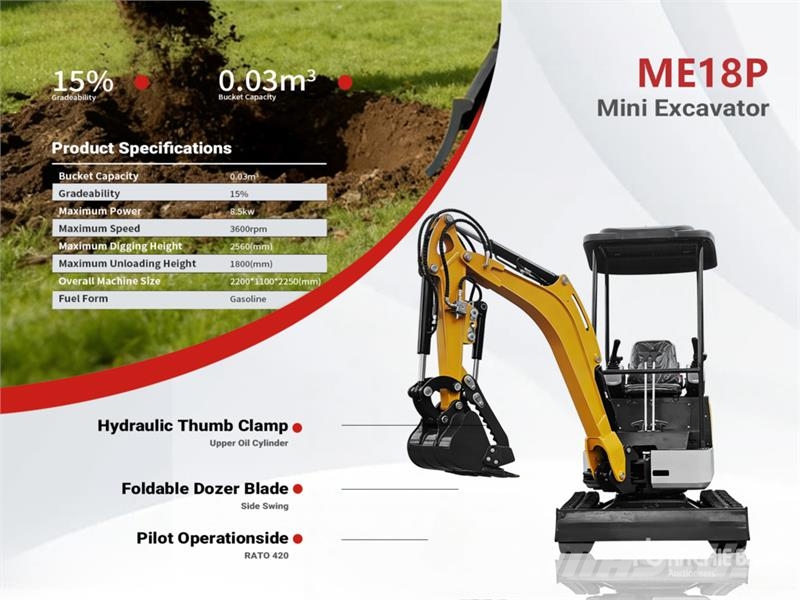 ME18P-YELLOW Mini Excavator (Unused) Mini Escavadoras <7t