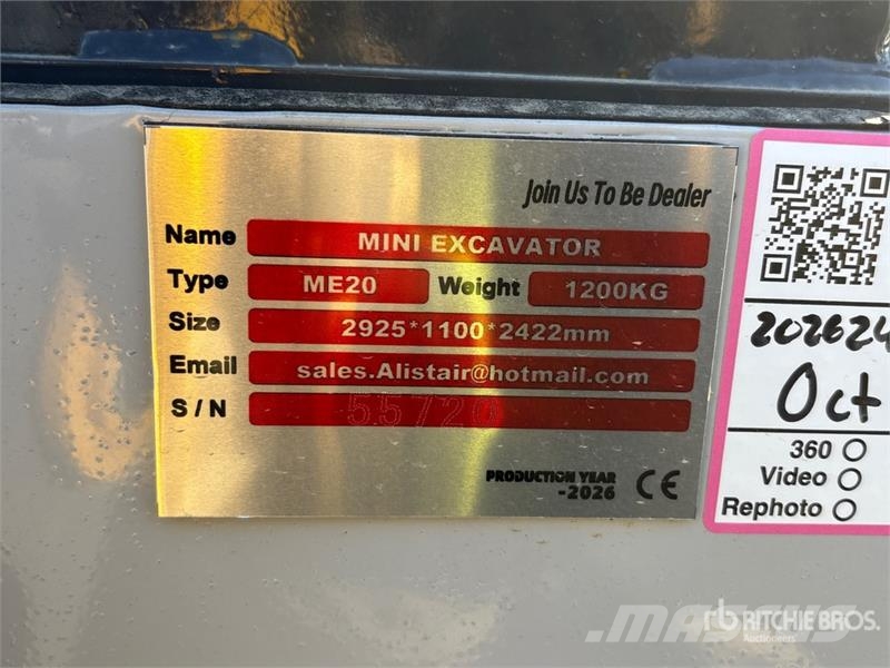 ME20-YELLOW Yanmar Diesel Mini Excavator (Unused) Mini bageri < 7t