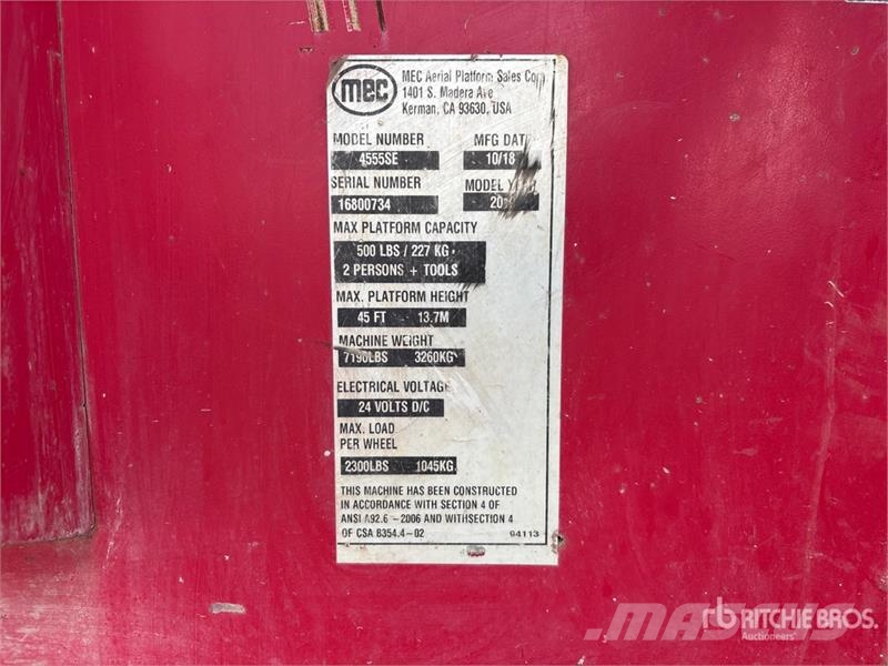 MEC 4555SE Electric Scissor Lift Scissor lifts