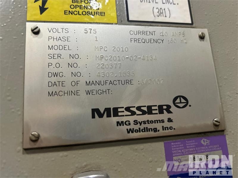 Messer MPC 2010 Plasma Cutter Poste à souder