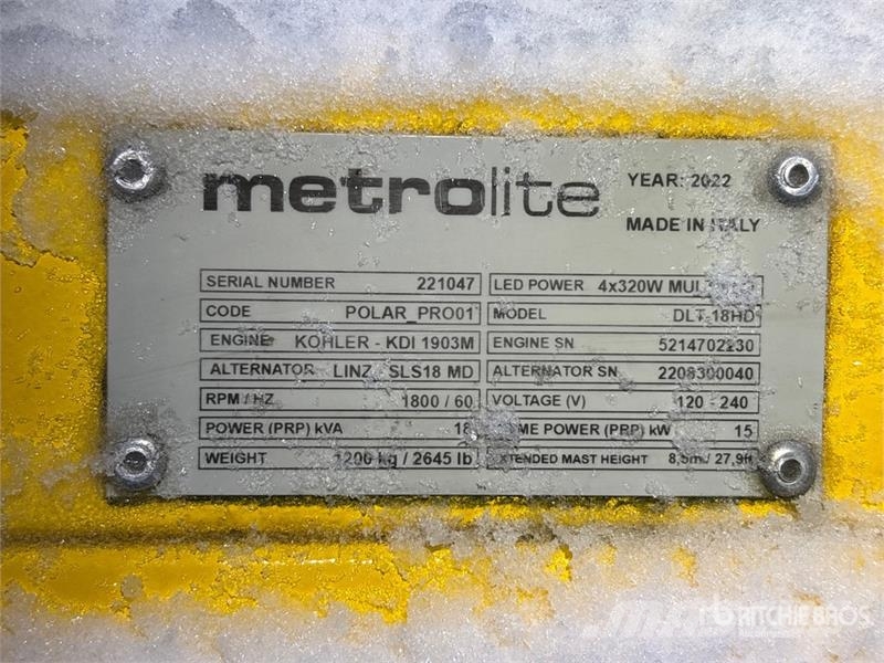 Metrolite DLT-18HD 15 kW Light Tower Lichtmasten