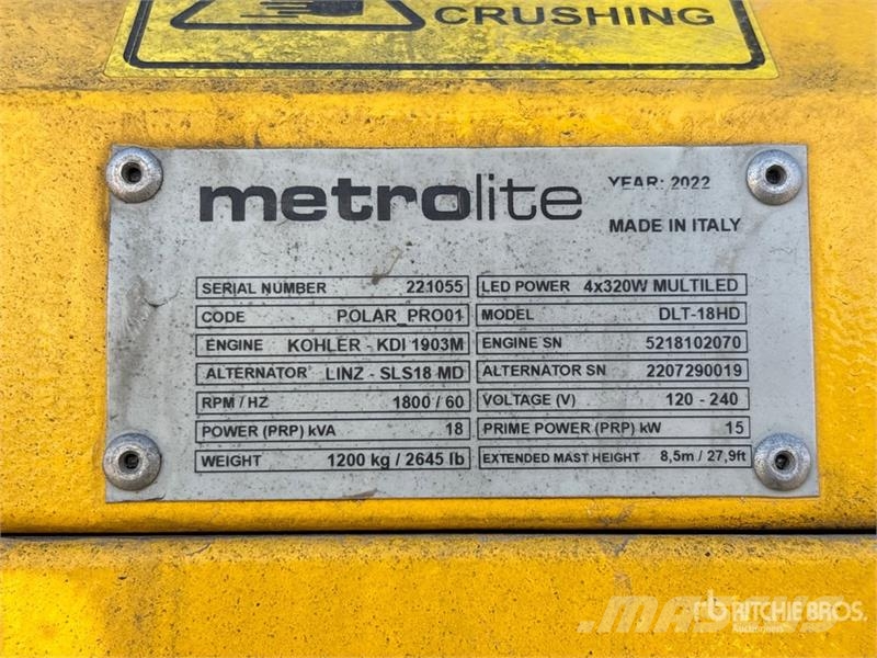 Metrolite DLT18KW 15 kW Light Tower Fénytornyok